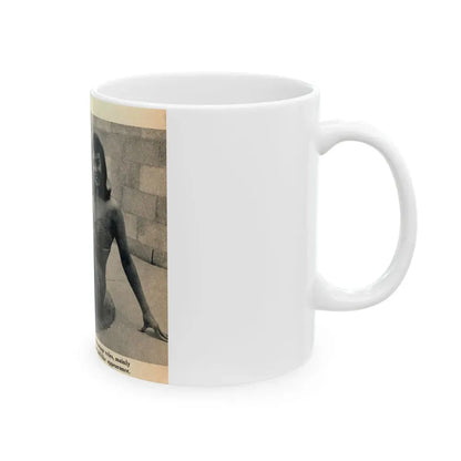 Janet Munro #34 8x10 Late 50's Magazine Page Pin-Up with Caption from Article (Vintage Female Icon) White Coffee Mug - Go Mug Yourself