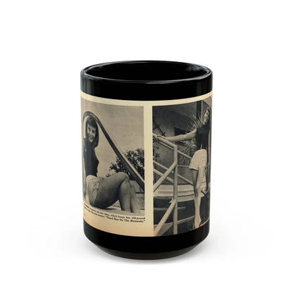 Janet Munro #35 8x10 Late 50's Magazine Page Pin-Up with Caption from Article (Vintage Female Icon) Black Coffee Mug 15oz - Go Mug Yourself