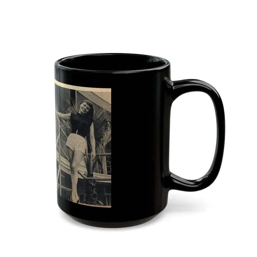 Janet Munro #35 8x10 Late 50's Magazine Page Pin-Up with Caption from Article (Vintage Female Icon) Black Coffee Mug - Go Mug Yourself