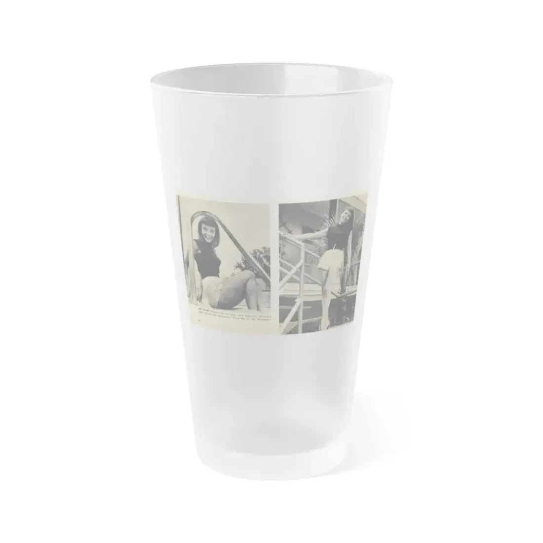 Janet Munro #35 8x10 Late 50's Magazine Page Pin-Up with Caption from Article (Vintage Female Icon) Frosted Pint Glass 16oz 16oz Frosted - Go Mug Yourself