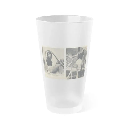 Janet Munro #35 8x10 Late 50's Magazine Page Pin-Up with Caption from Article (Vintage Female Icon) Frosted Pint Glass 16oz 16oz Frosted - Go Mug Yourself