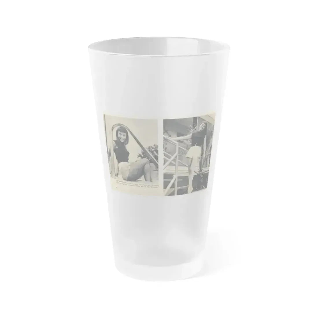 Janet Munro #35 8x10 Late 50's Magazine Page Pin-Up with Caption from Article (Vintage Female Icon) Frosted Pint Glass 16oz 16oz Frosted - Go Mug Yourself