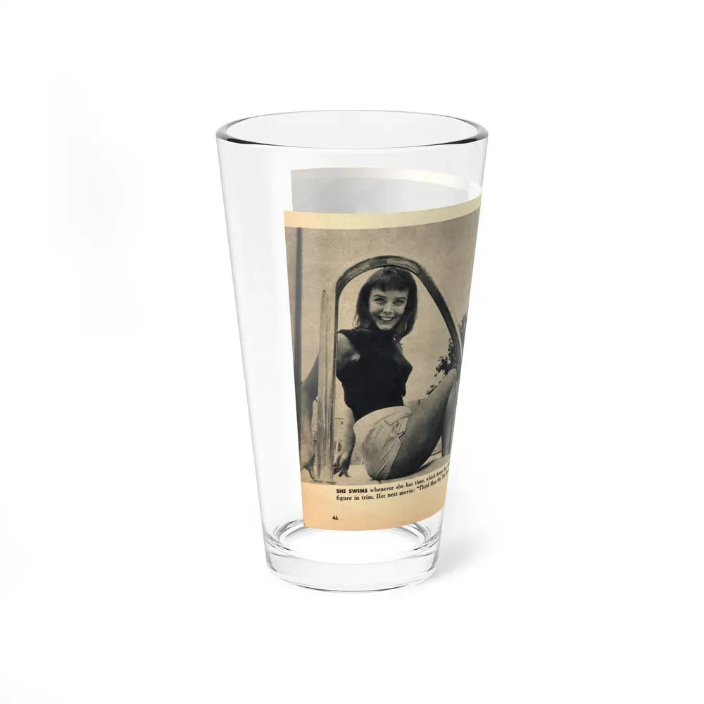 Janet Munro #35 8x10 Late 50's Magazine Page Pin-Up with Caption from Article (Vintage Female Icon) Pint Glass 16oz - Go Mug Yourself