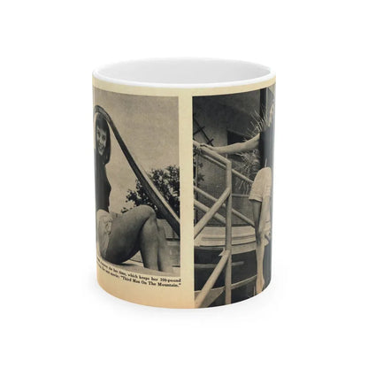 Janet Munro #35 8x10 Late 50's Magazine Page Pin-Up with Caption from Article (Vintage Female Icon) White Coffee Mug 11oz - Go Mug Yourself