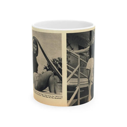 Janet Munro #35 8x10 Late 50's Magazine Page Pin-Up with Caption from Article (Vintage Female Icon) White Coffee Mug 11oz - Go Mug Yourself