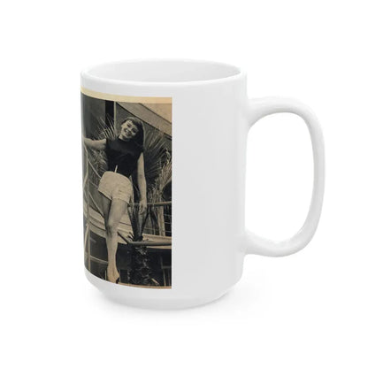 Janet Munro #35 8x10 Late 50's Magazine Page Pin-Up with Caption from Article (Vintage Female Icon) White Coffee Mug - Go Mug Yourself