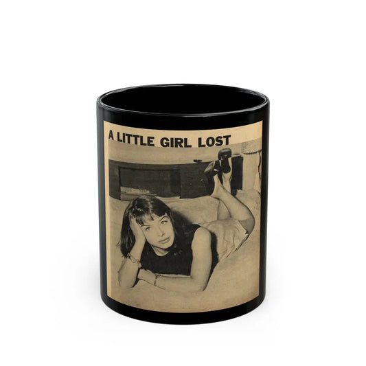 Janet Munro #356 8x10 Late 50's Magazine Page Pin-Up with Caption from Article (Vintage Female Icon) Black Coffee Mug 11oz - Go Mug Yourself