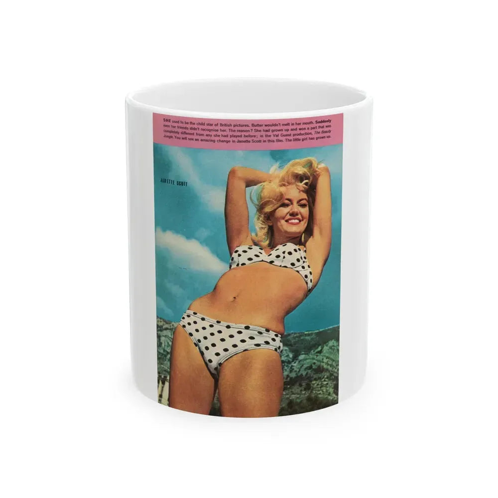 Janette Scott #23 (Vintage Female Icon) White Coffee Mug 11oz - Go Mug Yourself