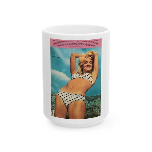 Janette Scott #23 (Vintage Female Icon) White Coffee Mug 15oz - Go Mug Yourself