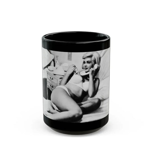 Janette Scott #28 (Vintage Female Icon) Black Coffee Mug 15oz - Go Mug Yourself
