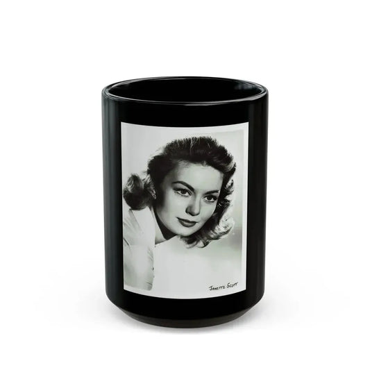 Janette Scott #29 (Vintage Female Icon) Black Coffee Mug 15oz - Go Mug Yourself
