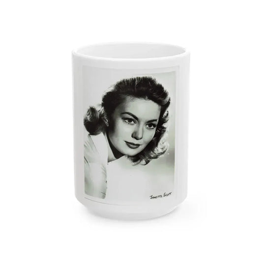 Janette Scott #29 (Vintage Female Icon) White Coffee Mug 15oz - Go Mug Yourself