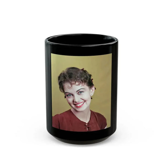 Janette Scott #32 (Vintage Female Icon) Black Coffee Mug 15oz - Go Mug Yourself