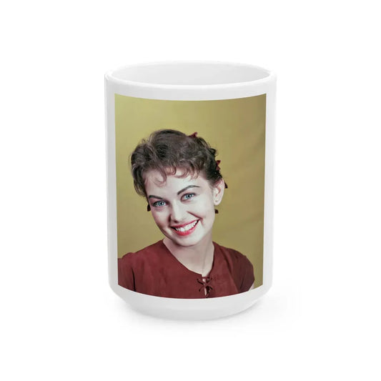 Janette Scott #32 (Vintage Female Icon) White Coffee Mug 15oz - Go Mug Yourself
