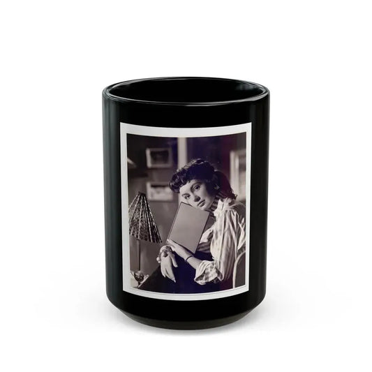 Janette Scott #37 (Vintage Female Icon) Black Coffee Mug 15oz - Go Mug Yourself