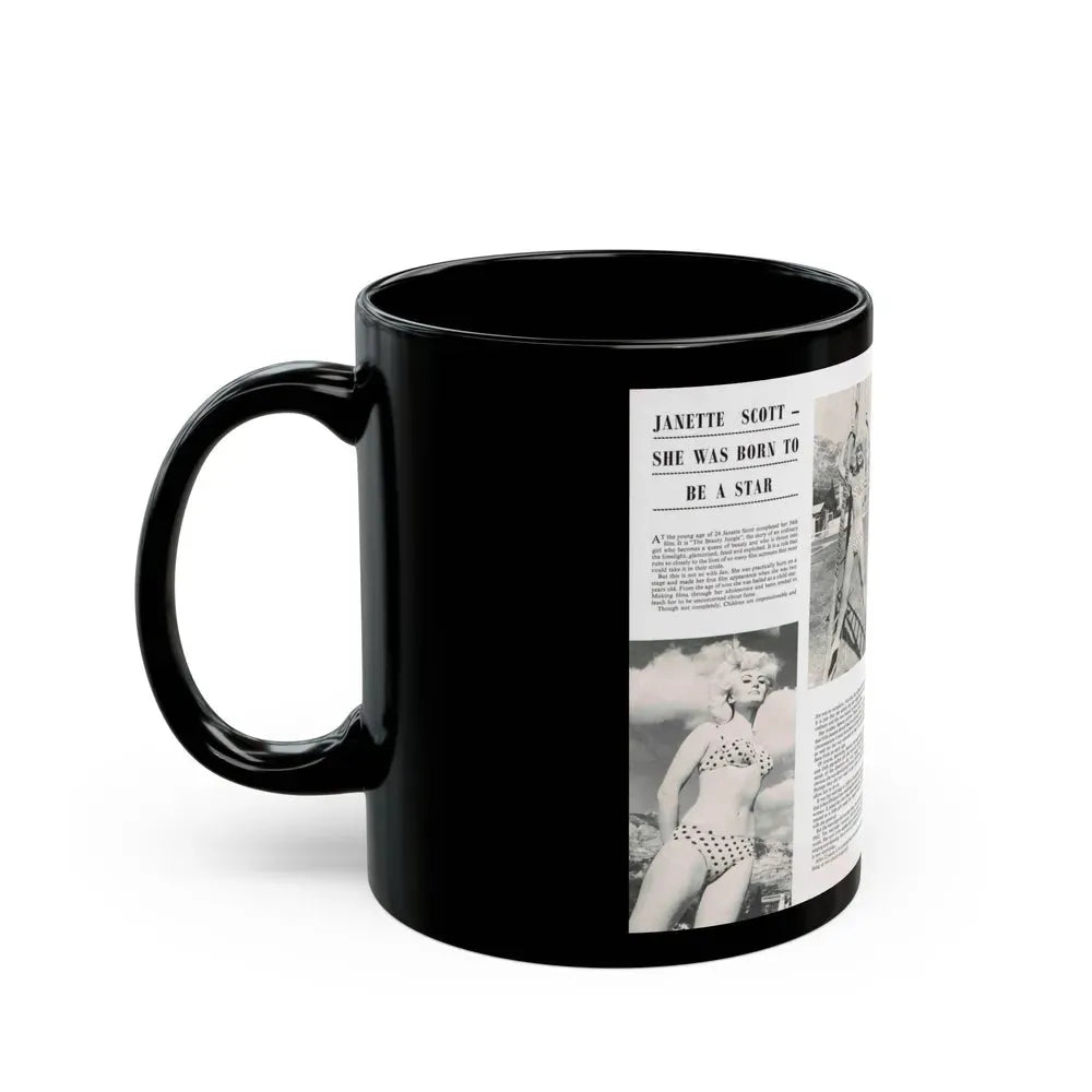 Janette Scott #42 - 5 B&W Photos & Article from Magazine (Vintage Female Icon) Black Coffee Mug - Go Mug Yourself