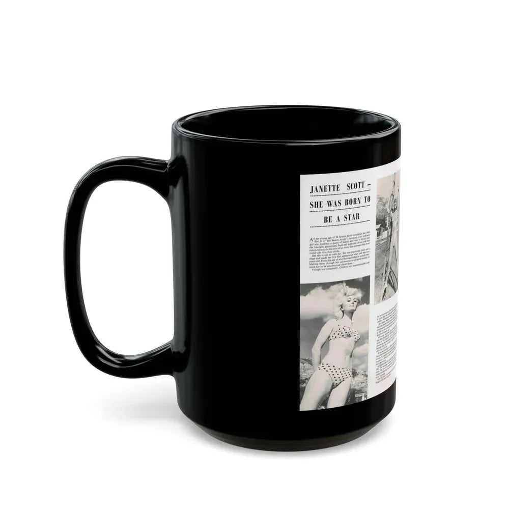 Janette Scott #42 - 5 B&W Photos & Article from Magazine (Vintage Female Icon) Black Coffee Mug - Go Mug Yourself