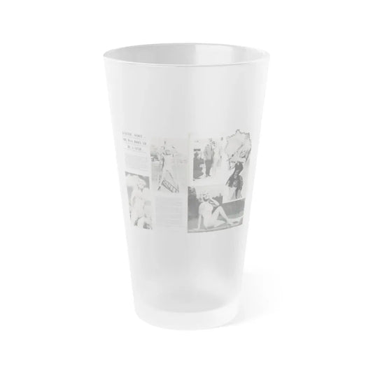 Janette Scott #42 - 5 B&W Photos & Article from Magazine (Vintage Female Icon) Frosted Pint Glass 16oz 16oz Frosted - Go Mug Yourself