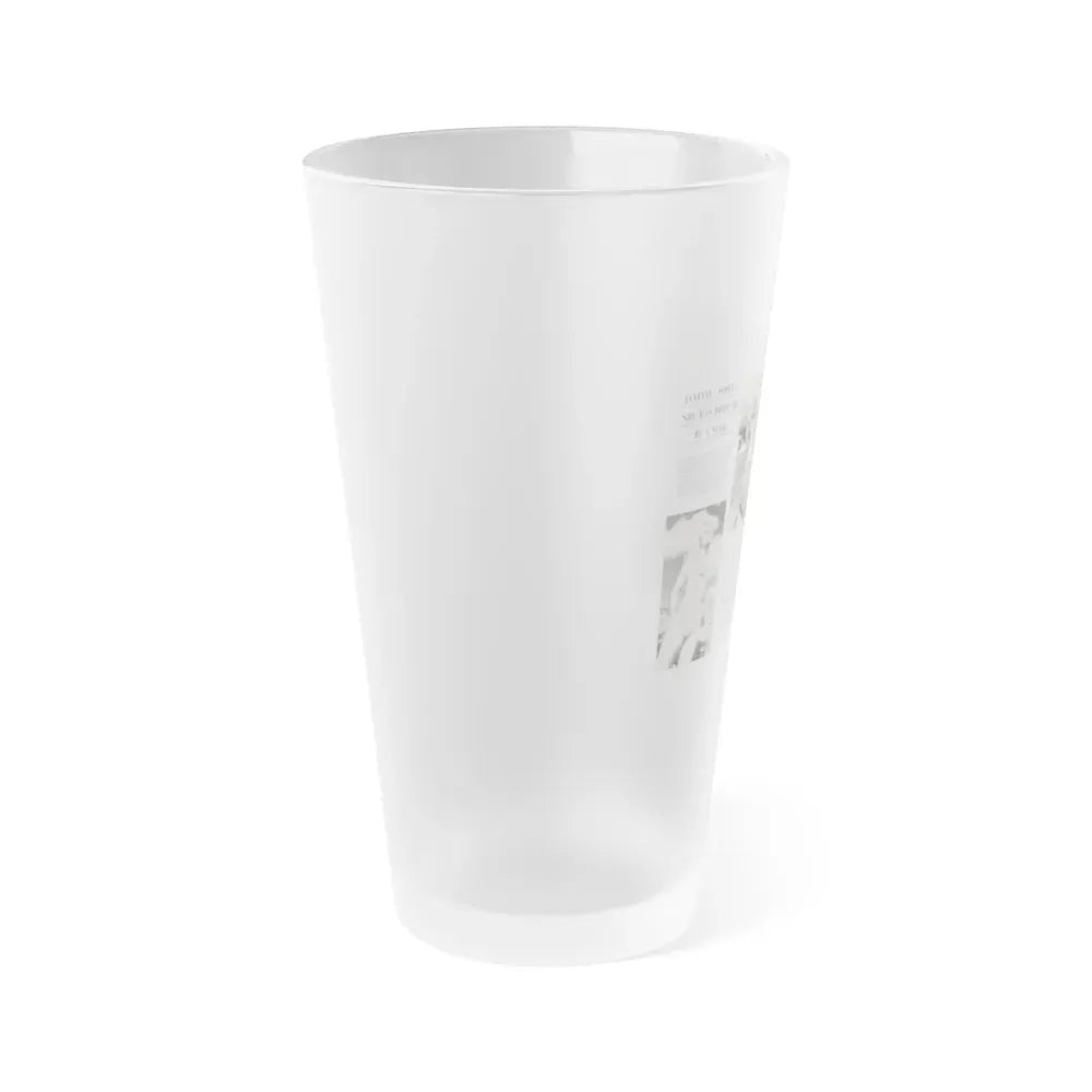 Janette Scott #42 - 5 B&W Photos & Article from Magazine (Vintage Female Icon) Frosted Pint Glass 16oz - Go Mug Yourself