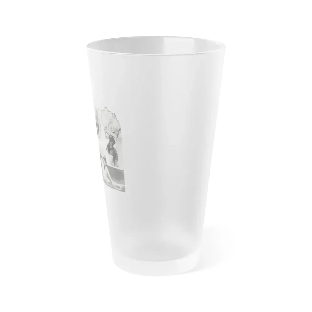 Janette Scott #42 - 5 B&W Photos & Article from Magazine (Vintage Female Icon) Frosted Pint Glass 16oz - Go Mug Yourself