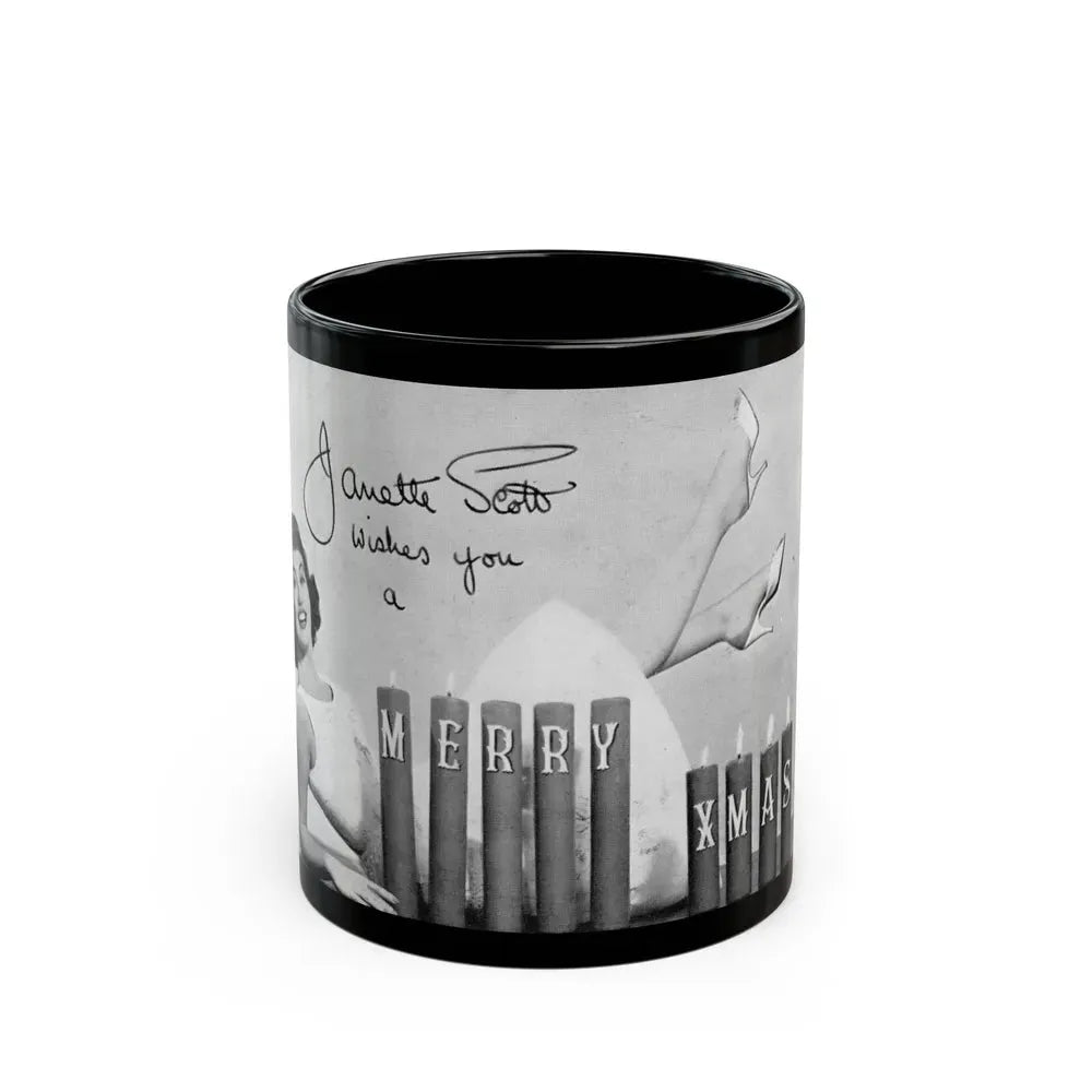 Janette Scott #47 (Vintage Female Icon) Black Coffee Mug 11oz - Go Mug Yourself