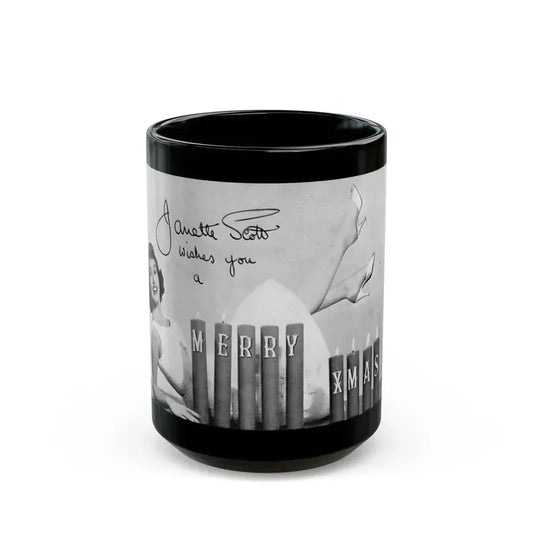 Janette Scott #47 (Vintage Female Icon) Black Coffee Mug 15oz - Go Mug Yourself