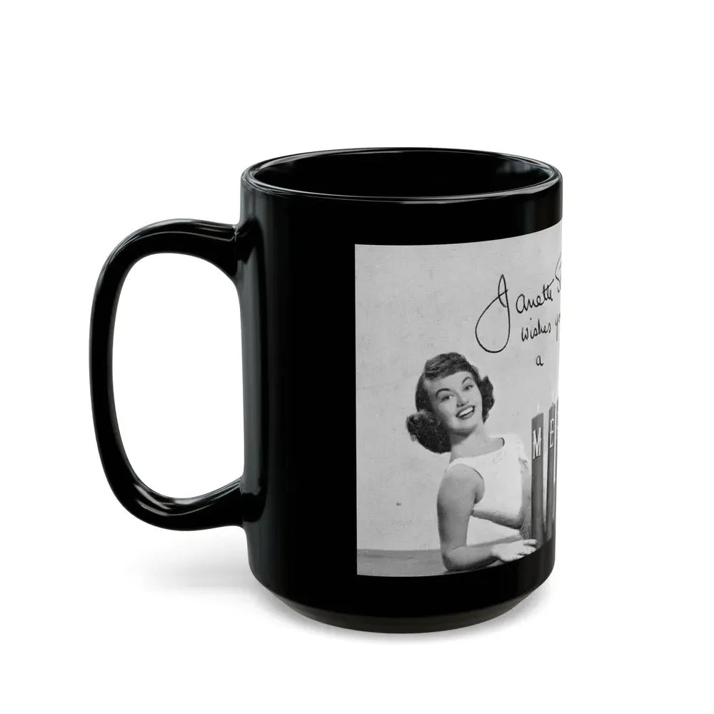 Janette Scott #47 (Vintage Female Icon) Black Coffee Mug - Go Mug Yourself