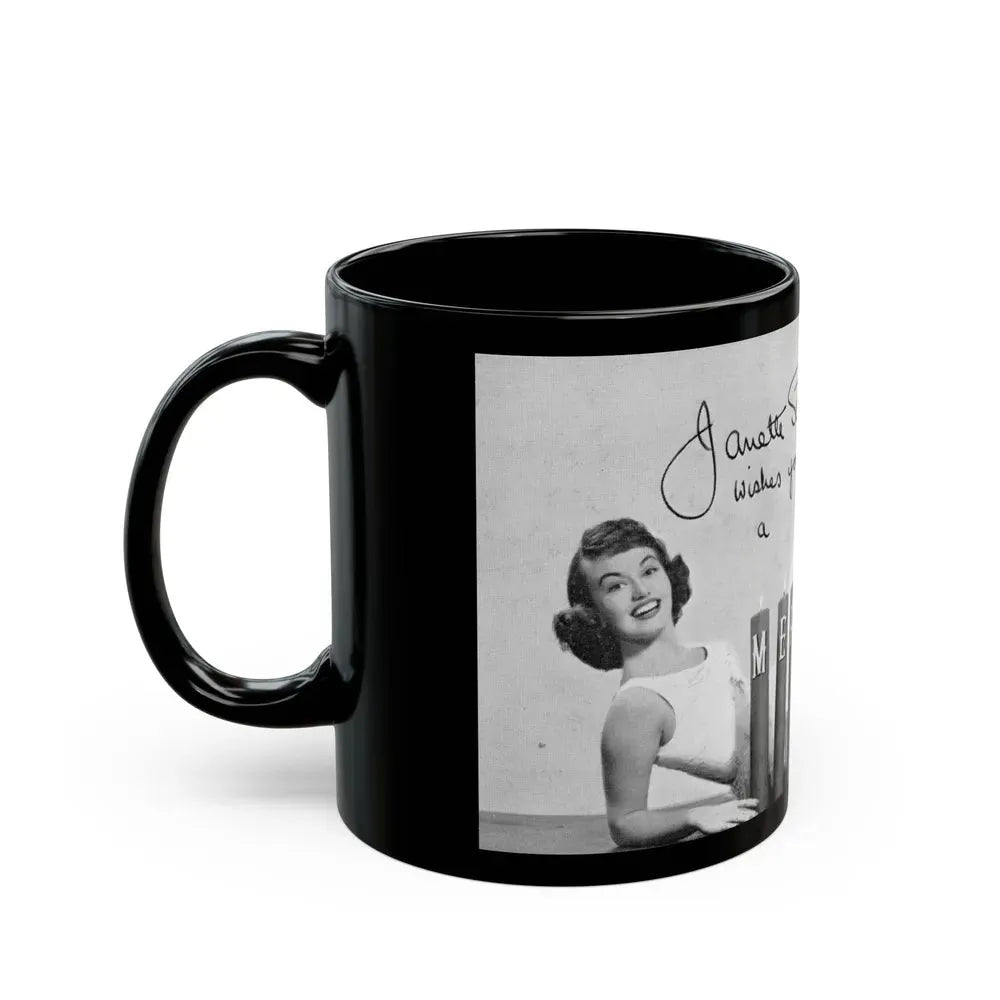 Janette Scott #47 (Vintage Female Icon) Black Coffee Mug - Go Mug Yourself