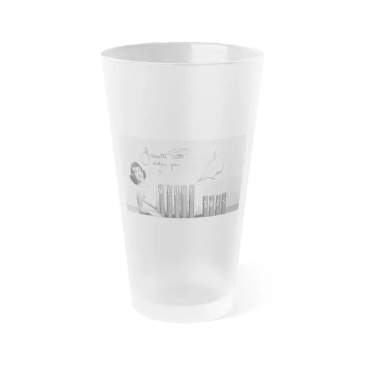 Janette Scott #47 (Vintage Female Icon) Frosted Pint Glass 16oz 16oz Frosted - Go Mug Yourself