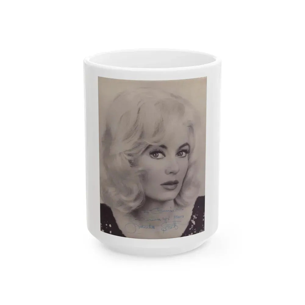 Janette Scott #48 (Vintage Female Icon) White Coffee Mug 15oz - Go Mug Yourself