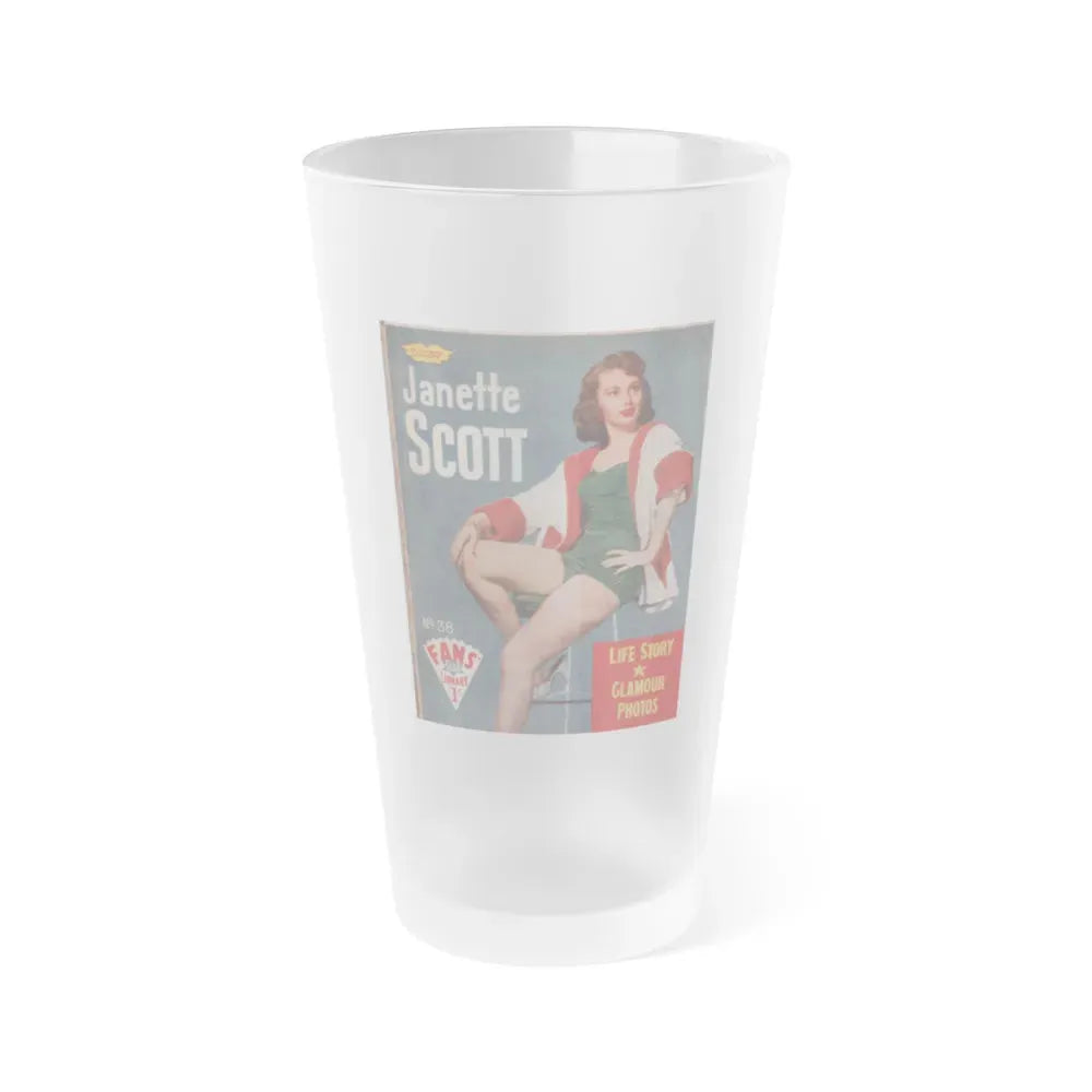 Janette Scott #51 - Life Story+Glamour Photos #38 Fans Star Library (Vintage Female Icon) Frosted Pint Glass 16oz 16oz Frosted - Go Mug Yourself