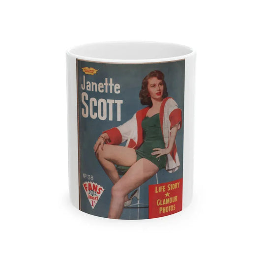 Janette Scott #51 - Life Story+Glamour Photos #38 Fans Star Library (Vintage Female Icon) White Coffee Mug 11oz - Go Mug Yourself