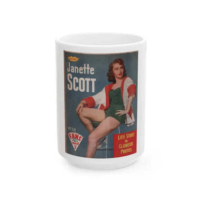 Janette Scott #51 - Life Story+Glamour Photos #38 Fans Star Library (Vintage Female Icon) White Coffee Mug 15oz - Go Mug Yourself