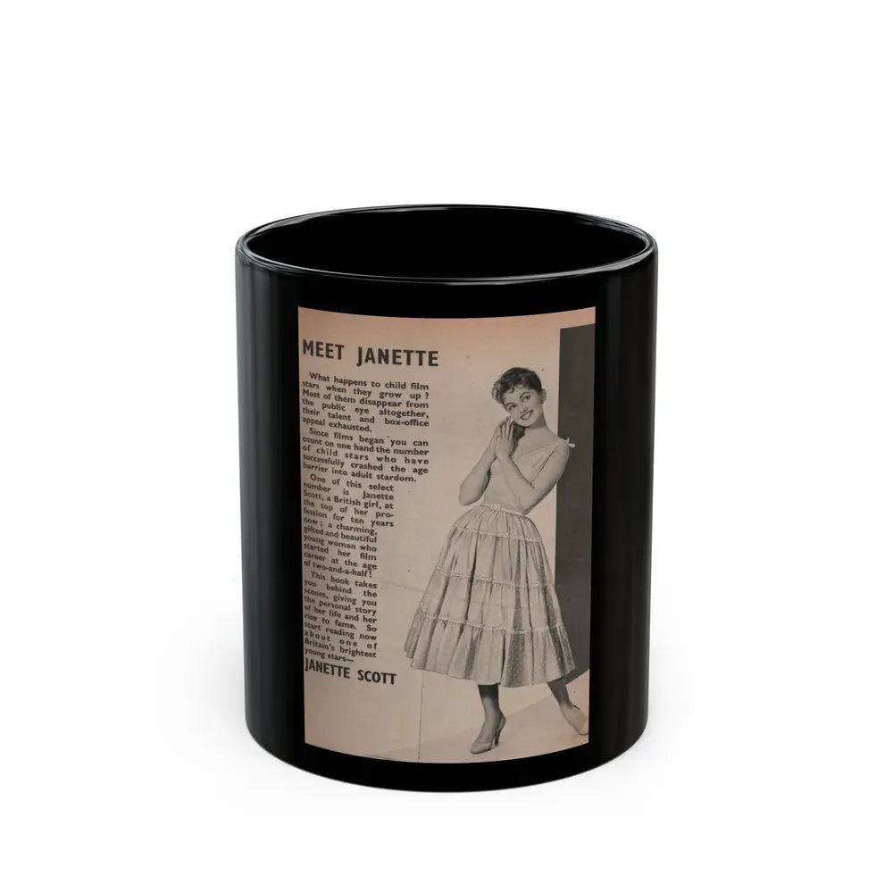 Janette Scott #52 - Life Story+Glamour Photos #38 Fans Star Library - Intro to Janette (Vintage Female Icon) Black Coffee Mug 11oz - Go Mug Yourself