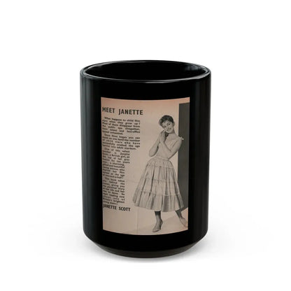 Janette Scott #52 - Life Story+Glamour Photos #38 Fans Star Library - Intro to Janette (Vintage Female Icon) Black Coffee Mug 15oz - Go Mug Yourself