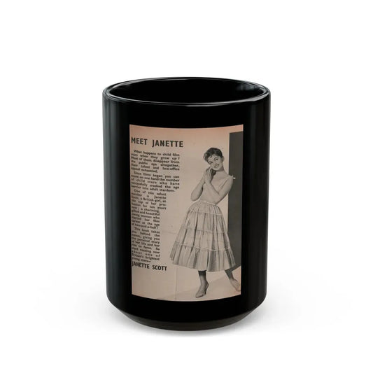 Janette Scott #52 - Life Story+Glamour Photos #38 Fans Star Library - Intro to Janette (Vintage Female Icon) Black Coffee Mug 15oz - Go Mug Yourself
