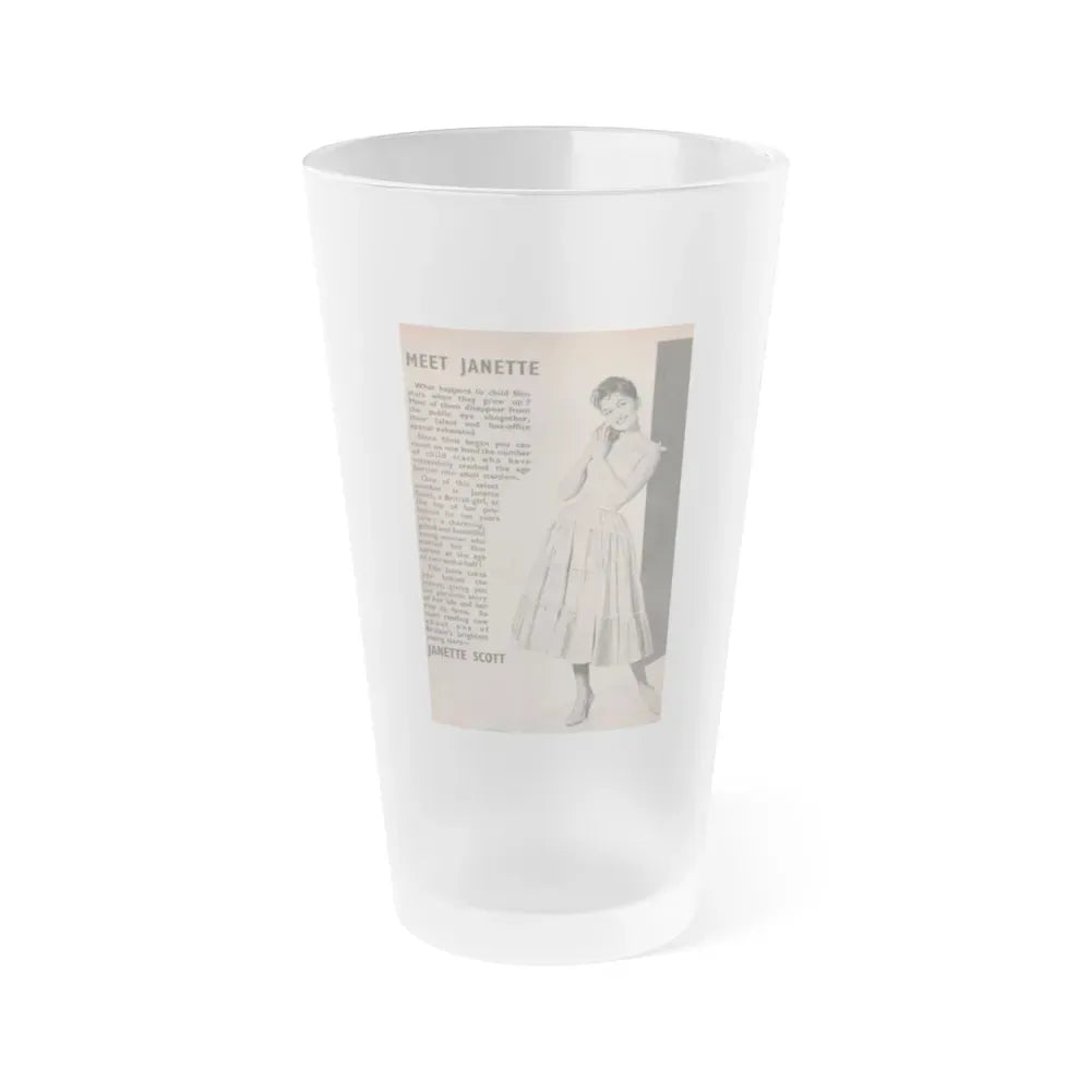 Janette Scott #52 - Life Story+Glamour Photos #38 Fans Star Library - Intro to Janette (Vintage Female Icon) Frosted Pint Glass 16oz 16oz Frosted - Go Mug Yourself