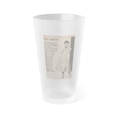Janette Scott #52 - Life Story+Glamour Photos #38 Fans Star Library - Intro to Janette (Vintage Female Icon) Frosted Pint Glass 16oz 16oz Frosted - Go Mug Yourself