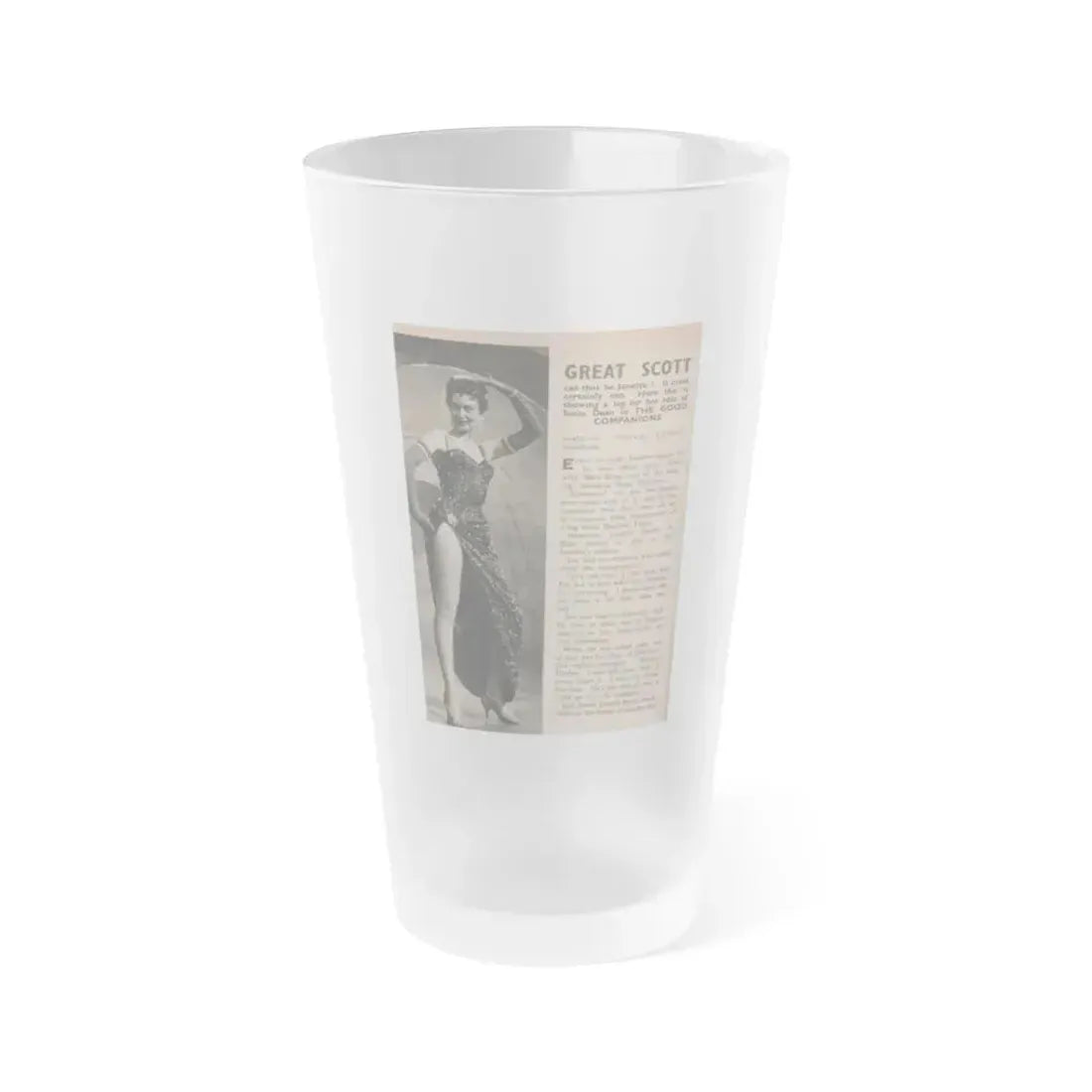Janette Scott #57 - Life Story+Glamour Photos #38 Fans Star Library - Glamour Photo #5 (Vintage Female Icon) Frosted Pint Glass 16oz 16oz Frosted - Go Mug Yourself