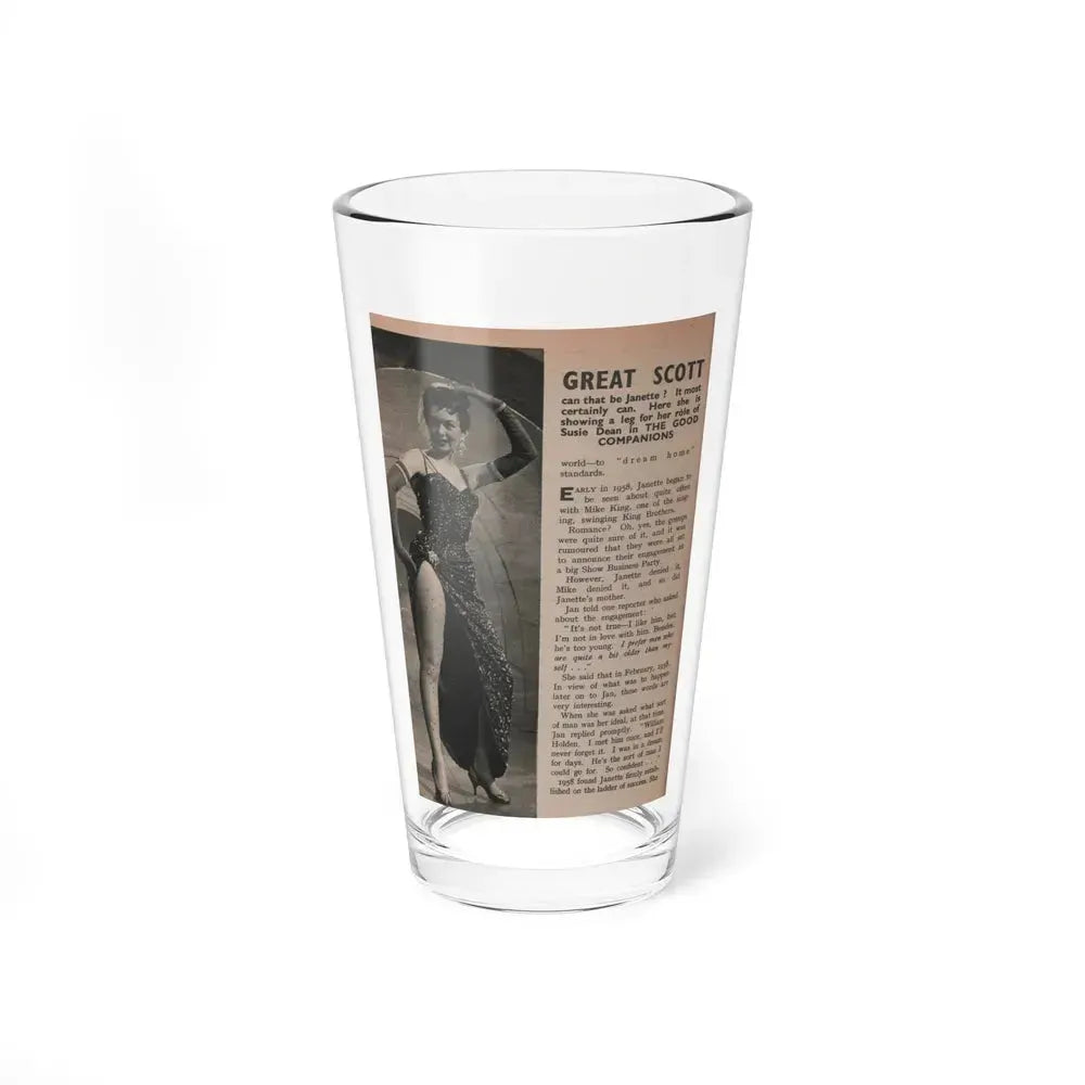 Janette Scott #57 - Life Story+Glamour Photos #38 Fans Star Library - Glamour Photo #5 (Vintage Female Icon) Pint Glass 16oz 16oz - Go Mug Yourself