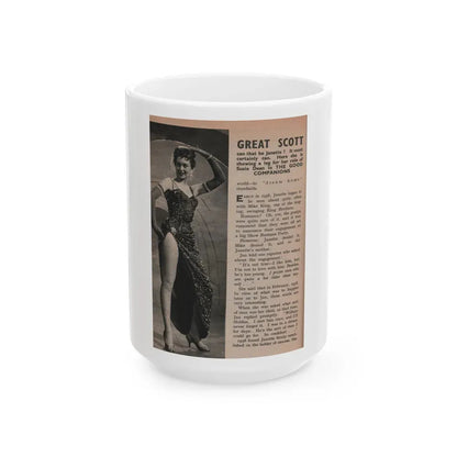 Janette Scott #57 - Life Story+Glamour Photos #38 Fans Star Library - Glamour Photo #5 (Vintage Female Icon) White Coffee Mug 15oz - Go Mug Yourself