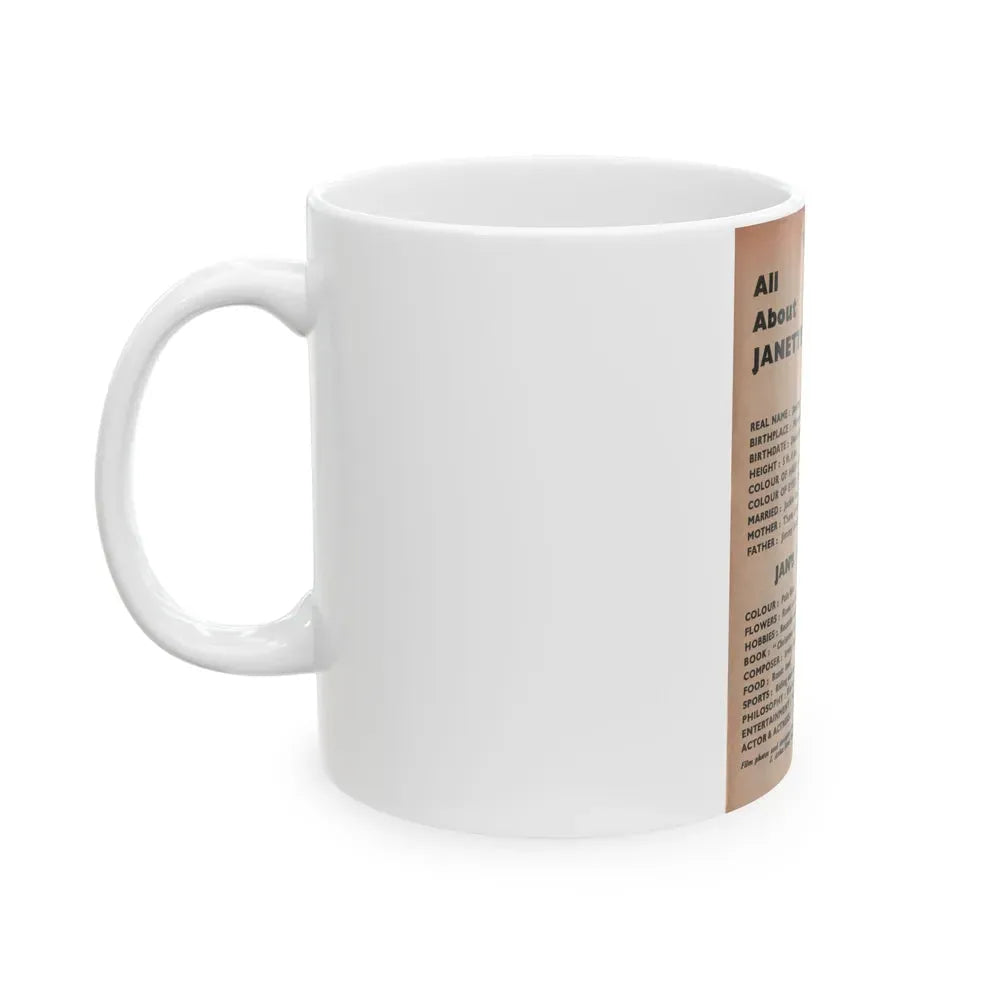 Janette Scott #59 - Life Story+Glamour Photos #38 Fans Star Library - Smaller Face Shot & All About Janette (Vintage Female Icon) White Coffee Mug - Go Mug Yourself