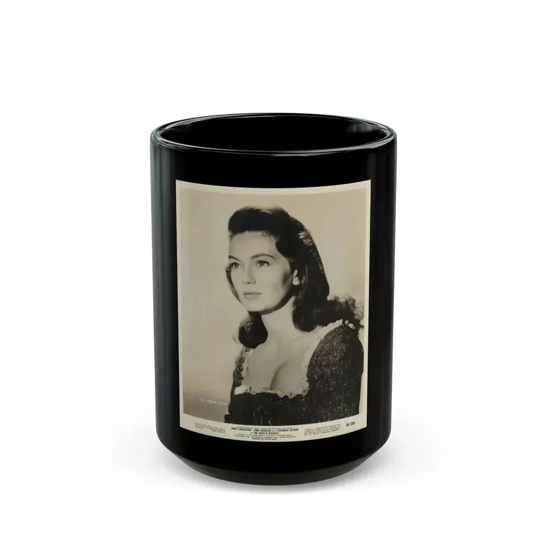 Janette Scott #65 (Vintage Female Icon) Black Coffee Mug 15oz - Go Mug Yourself