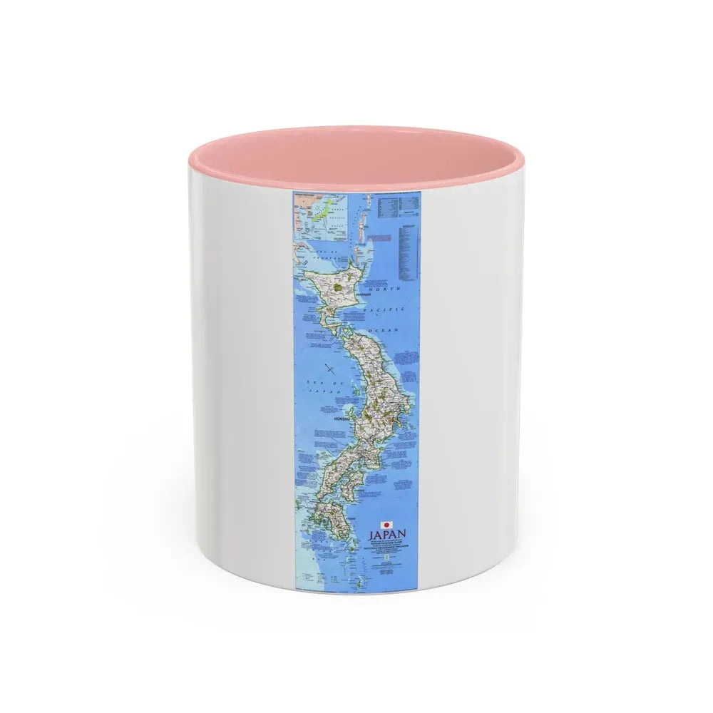 Japan (1984) (Map) Accent Coffee Mug 11oz Pink - Go Mug Yourself
