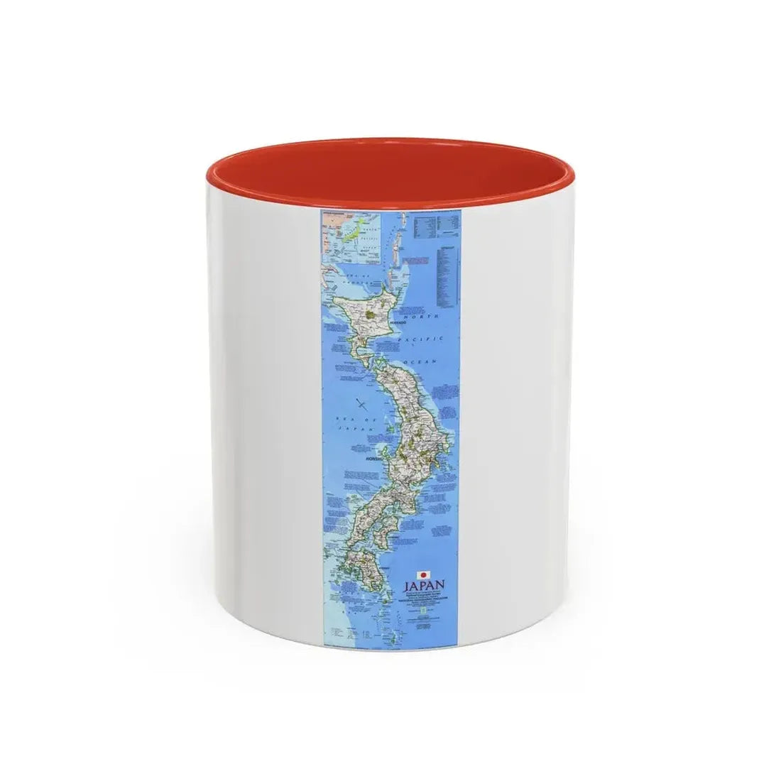 Japan (1984) (Map) Accent Coffee Mug 11oz Red - Go Mug Yourself