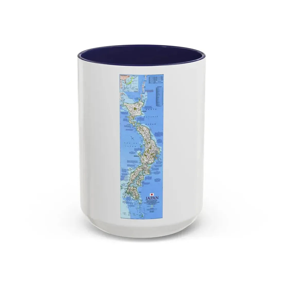 Japan (1984) (Map) Accent Coffee Mug 15oz Navy - Go Mug Yourself