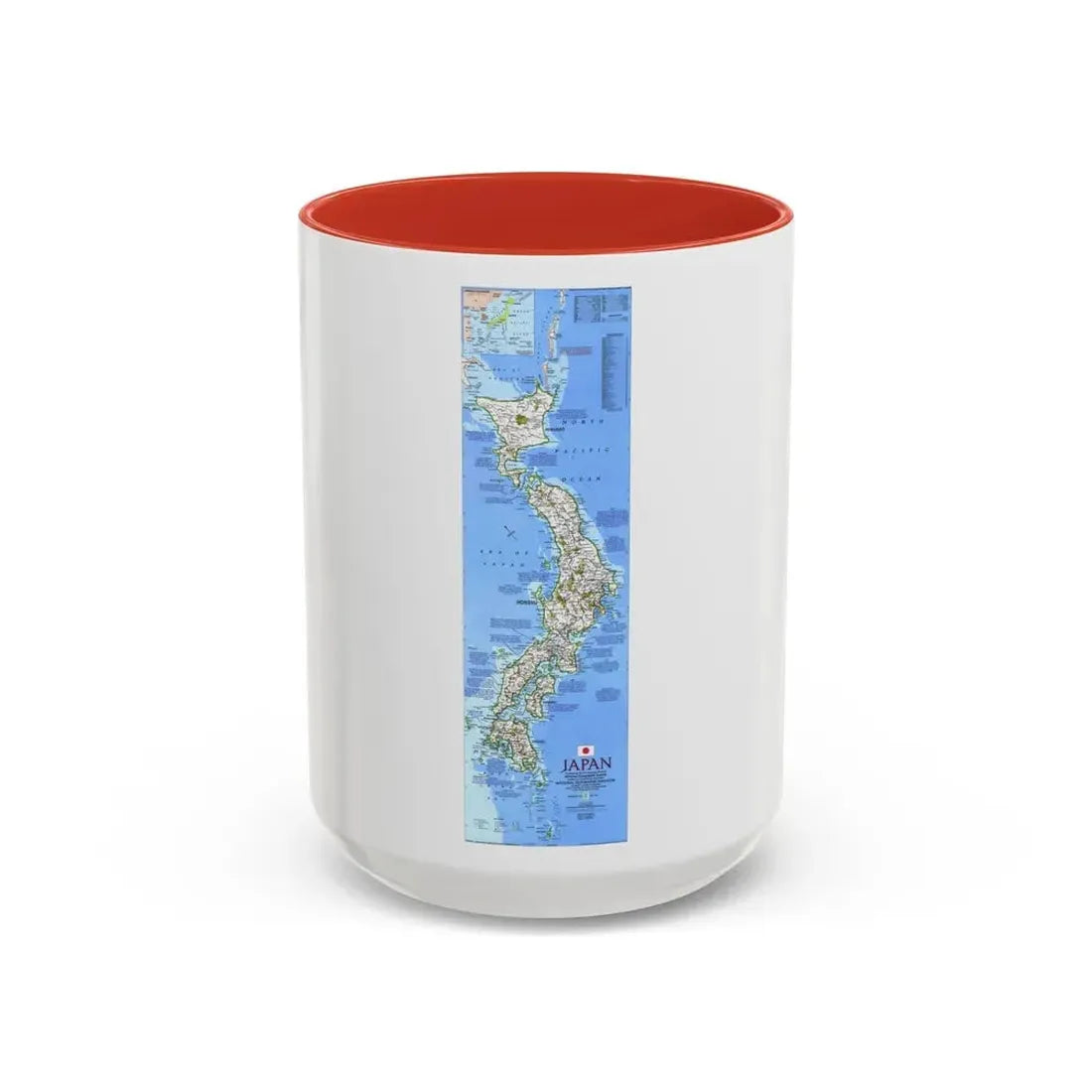 Japan (1984) (Map) Accent Coffee Mug 15oz Red - Go Mug Yourself
