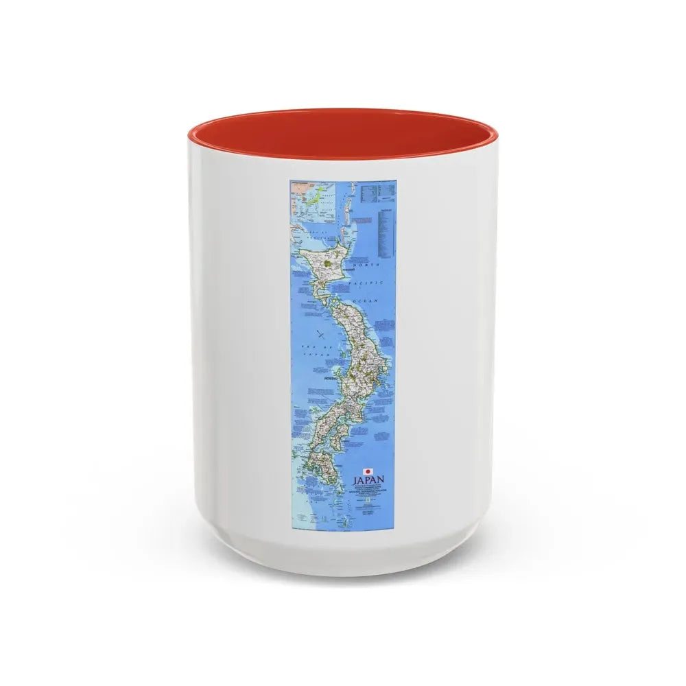Japan (1984) (Map) Accent Coffee Mug 15oz Red - Go Mug Yourself