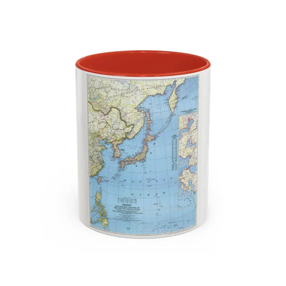 Japan and Adjacent Regions (1944) (Map) Accent Coffee Mug 11oz Red - Go Mug Yourself