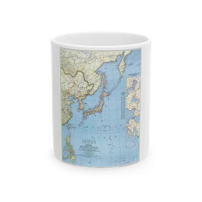 Japan and Adjacent Regions (1944) (Map) White Coffee Mug-11oz-Go Mug Yourself